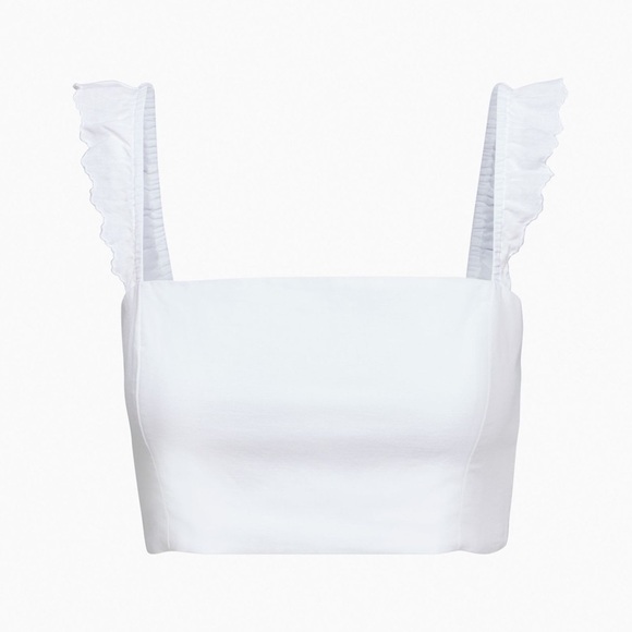 Aritzia Sunday Best Tippi Top Size Medium White Linen Cotton - Picture 1 of 9